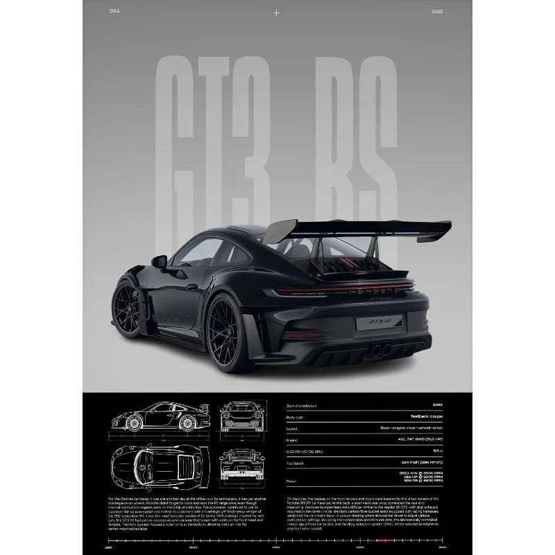 German Sports Car RS-S GT3 Canvas Wall Art - Collection Home Office Decor