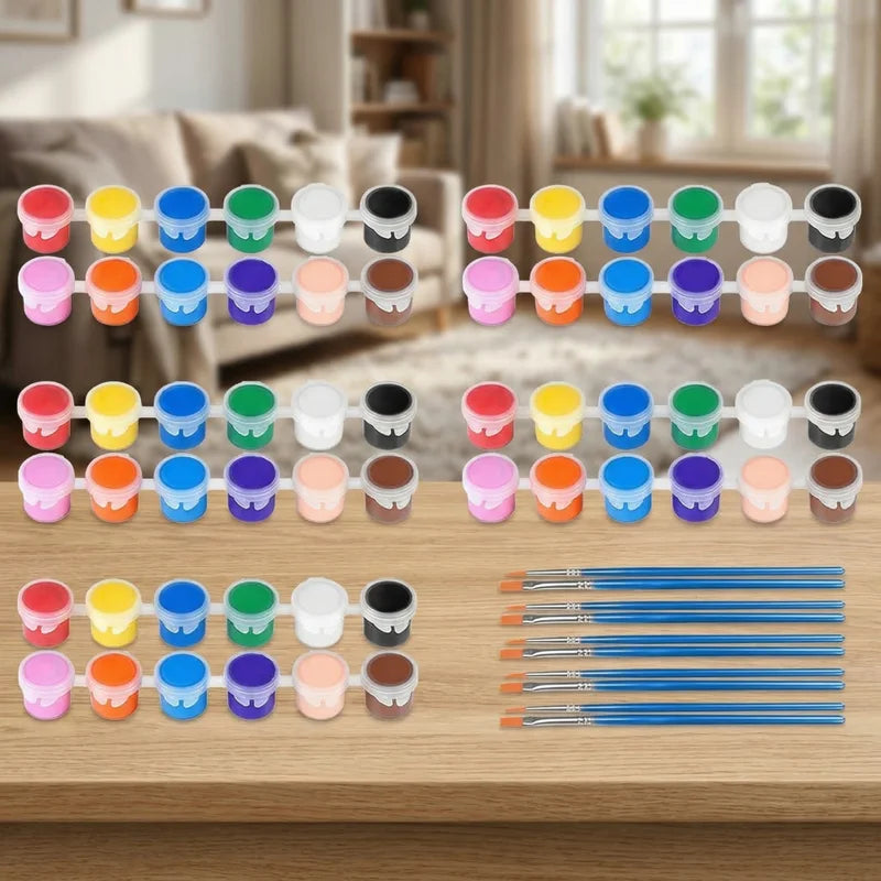 12-Color Waterproof Acrylic Paint Set for DIY Art Crafts Canvas & Graffiti