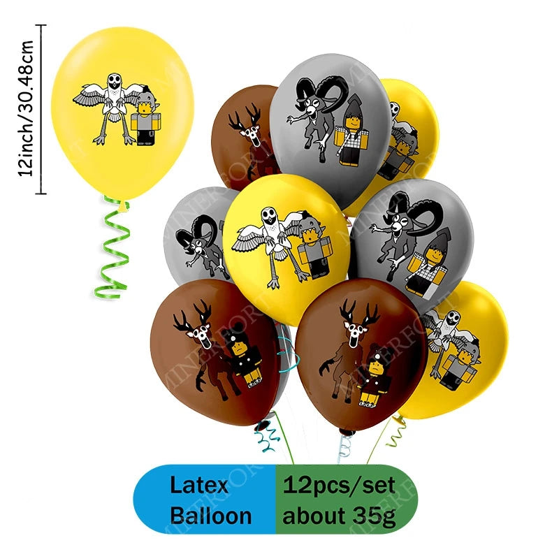 Kids Party Latex Balloons Set - Robot 99 Nights in the Forest Design, 12 Pack