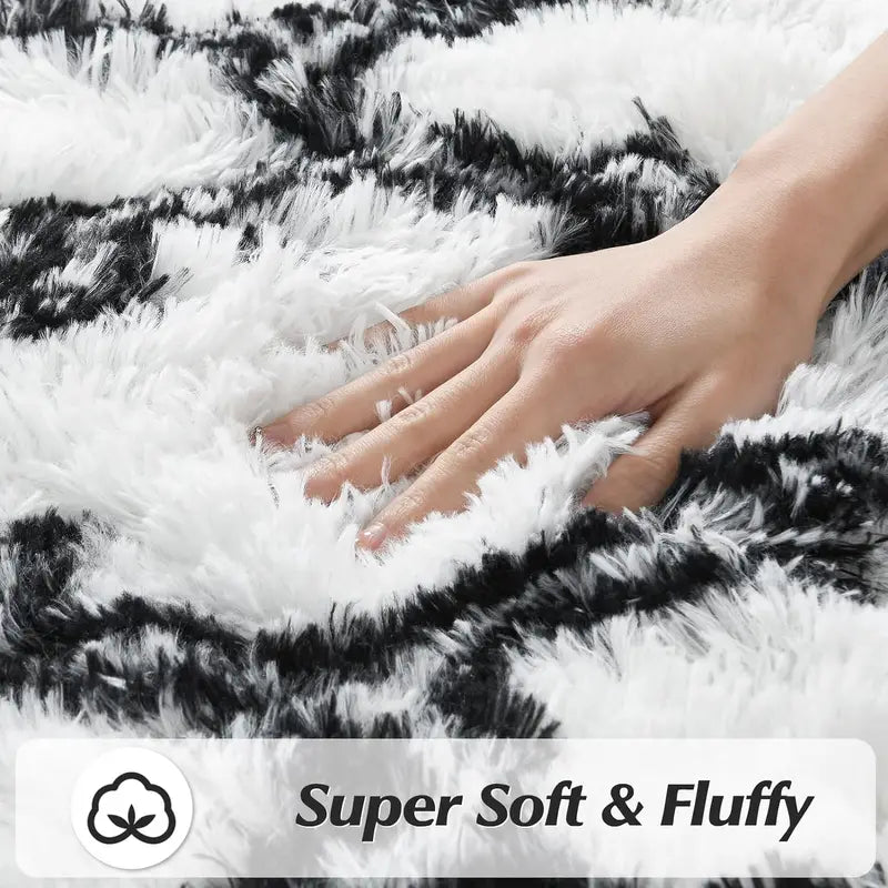 Modern Nordic Tie-Dye Silk Wool Rug for Living Room & Bedroom - Soft Floor Mat