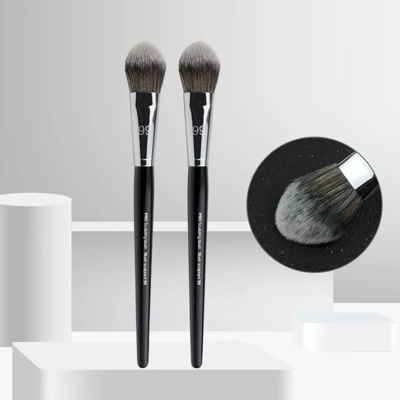 Pro Blush Sculpting Makeup Brush Set - Soft Synthetic Hair, 10-Piece