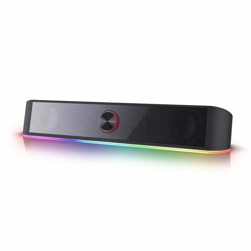 RGB USB Desktop Soundbar with Dynamic Lighting, 2.0 Channel Computer Speaker