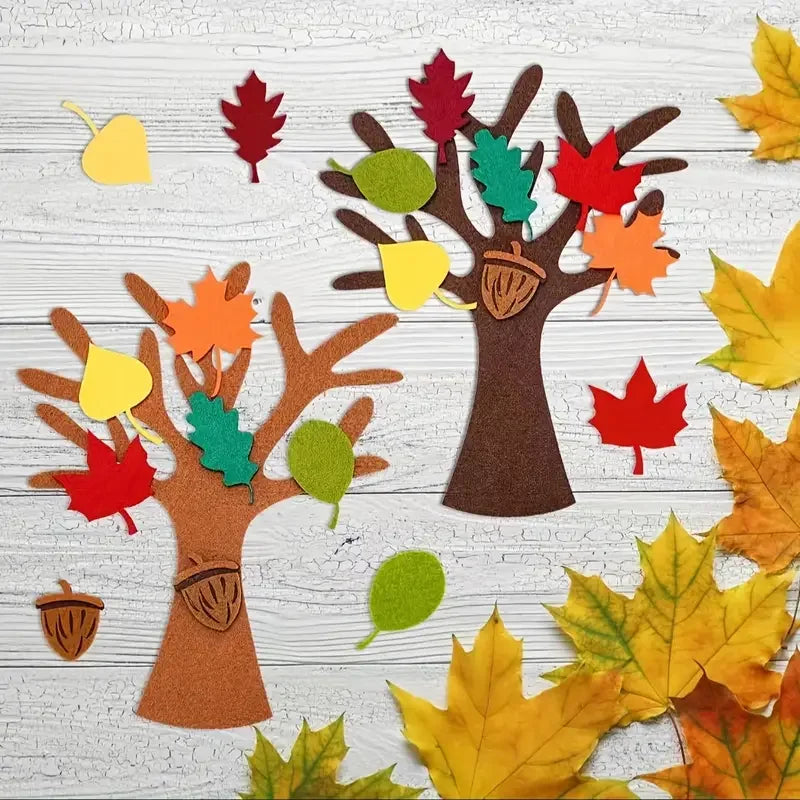 DIY Felt Tree Crafts Kit for Halloween Thanksgiving Christmas Wall Decor Set - 96 Pieces