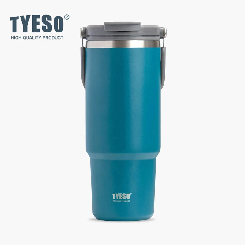 Insulated Travel Mug Stainless Steel Coffee Cup with Handle and Detachable Straw