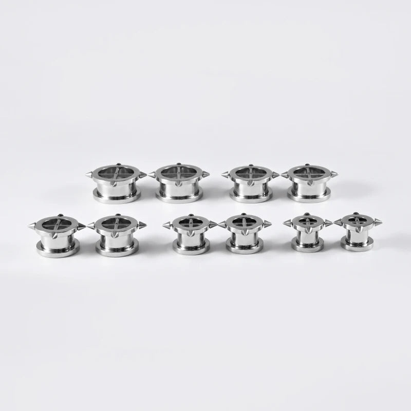 2pcs Punk Arrow Spike Ear Cuffs Gauges Body Jewelry - Unisex Piercing