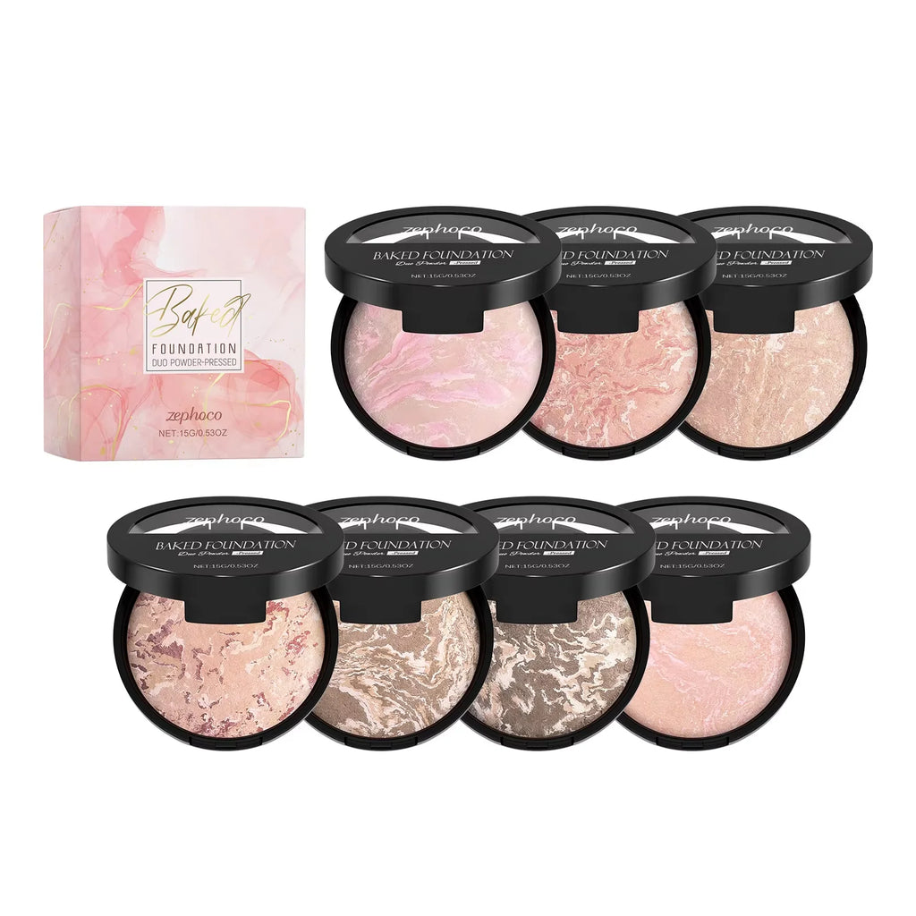 Matte Powder Foundation with Long-Lasting Oil Control & Brightening Finish