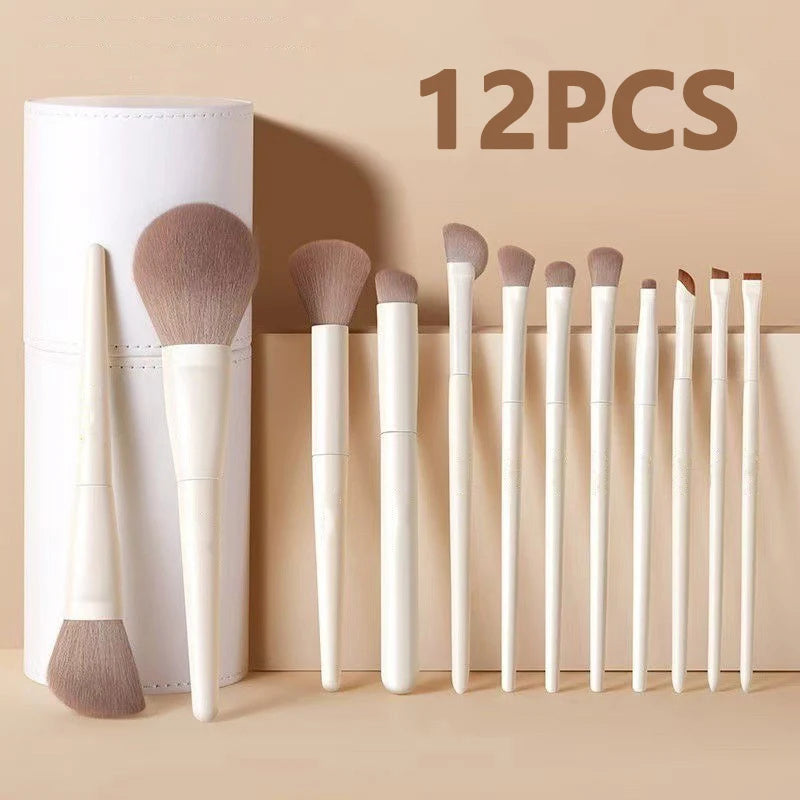 12-Piece Makeup Brush Set for Face Eyeshadow Blush Foundation and Concealer
