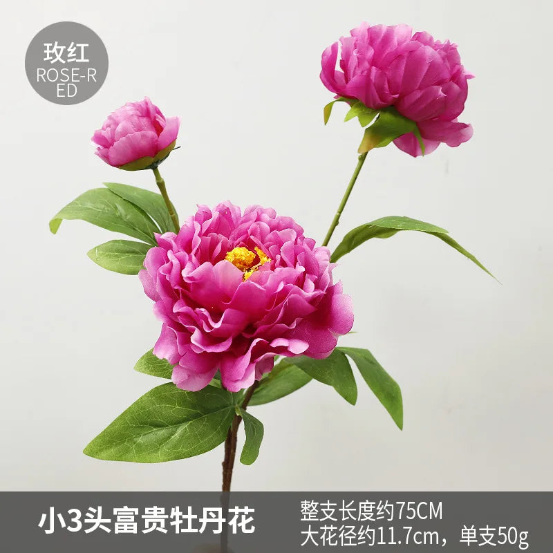 6pcs Artificial Peony Flower Bouquet for Wedding & Home Decor - High-Quality Floral Arrangement