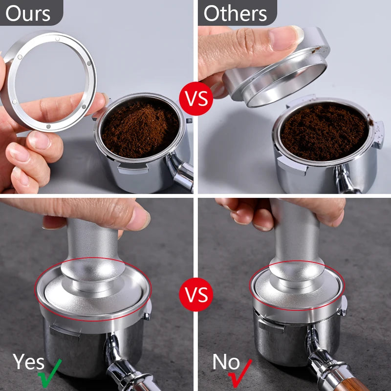Coffee Dosing Funnel with Magnets - Aluminum Replacement Ring for Portafilter