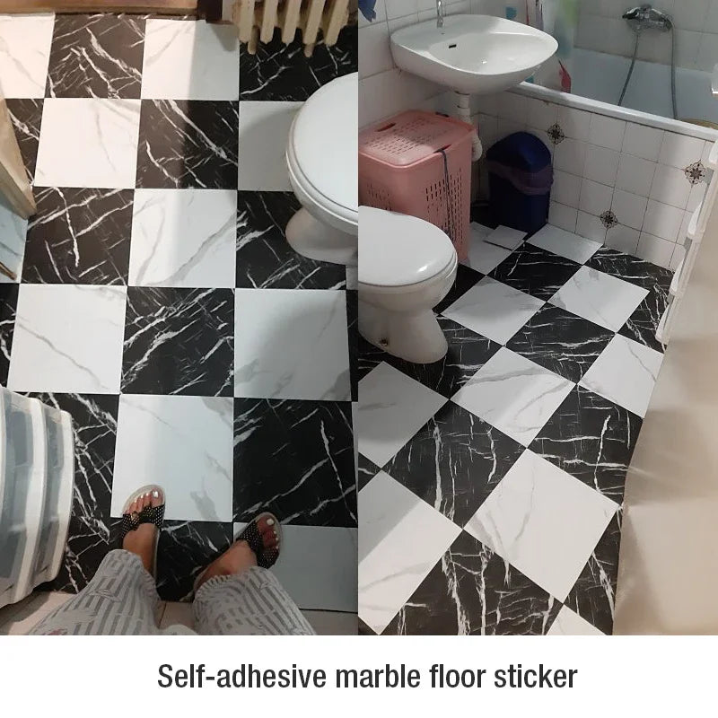 Self-Adhesive Marble Tile Floor Stickers Waterproof Peel & Stick Wall & Floor Decor