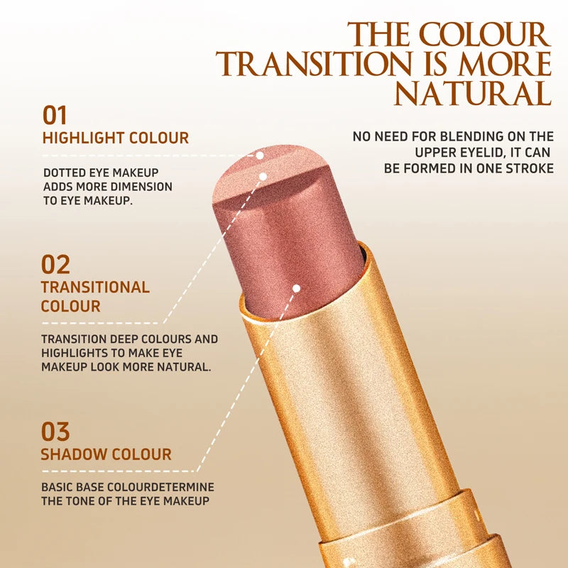 Waterproof Matte Pearlescent Eye Shadow Stick for Smoked Eye Makeup - Durable & Glossy Finish