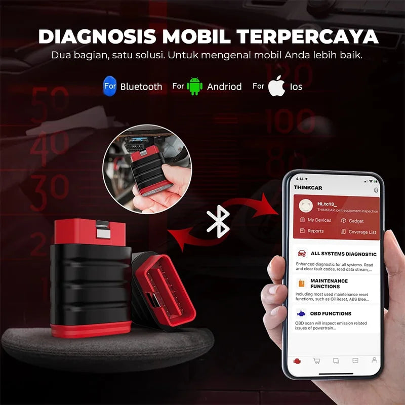 Bluetooth OBD2 Car Diagnostic Scanner Full System Check Engine Fault Code Reader