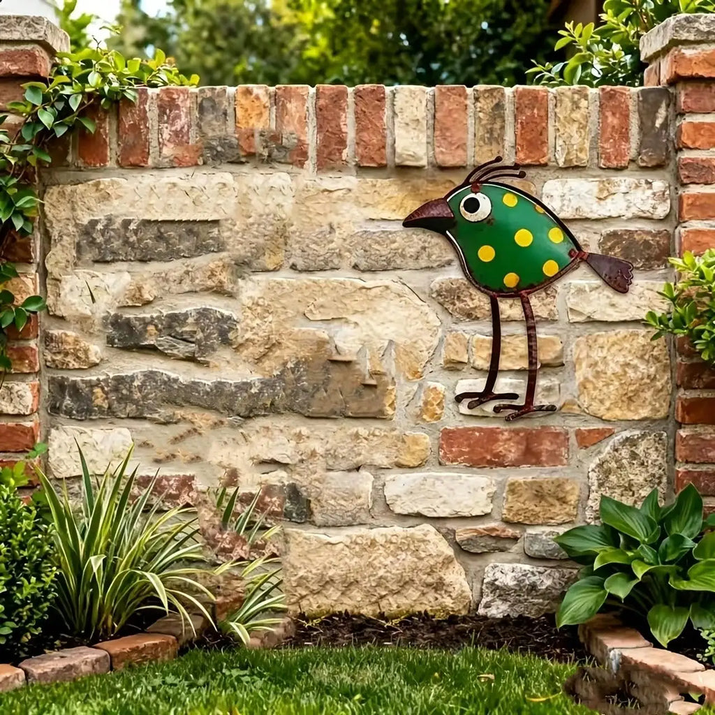 Bohemian-Style Iron Bird Wall Decoration for Garden and Fence Outdoor Decor