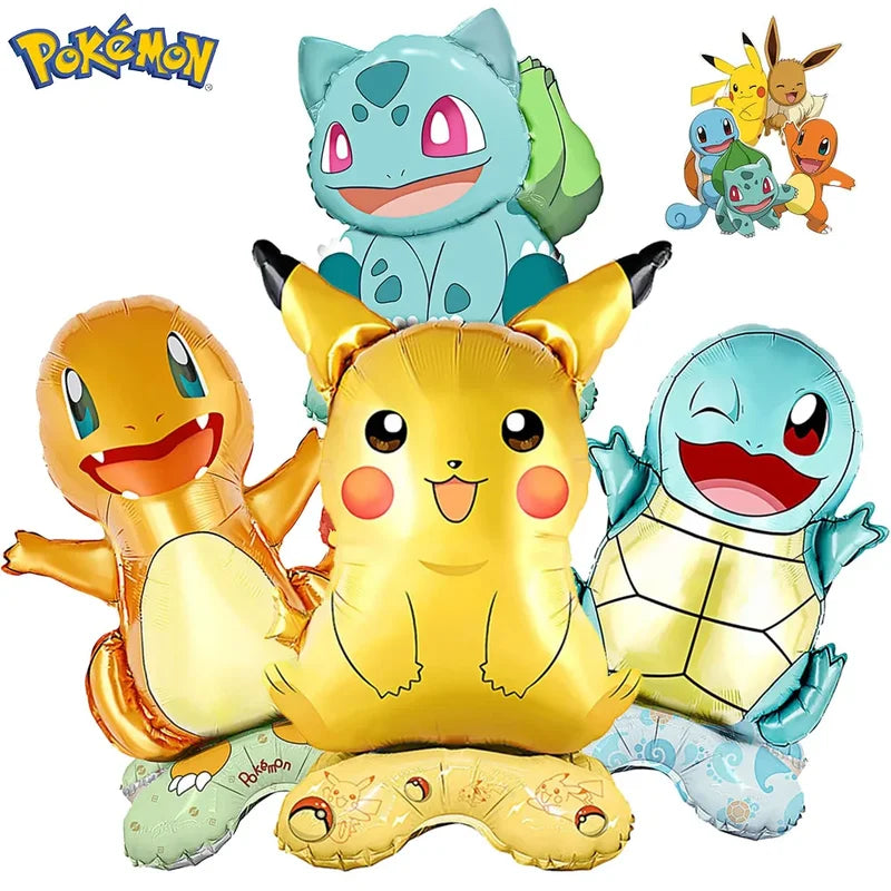 Pokemon Balloon Set for Kids Party - Pikachu Squirtle Bulbasaur Foil Decorations