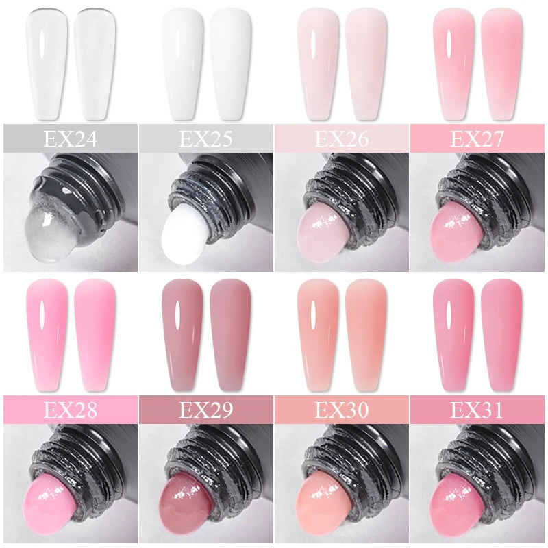 30ml Clear Pink Nude Nail Extension Gel Polish for Acrylic & UV Nails