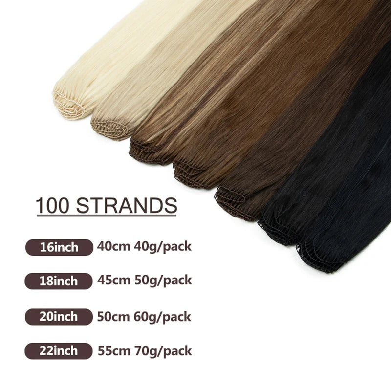 Natural Human Hair Feather Hair Extensions - Micro Ring Weft, Reusable, 20-22 Inch