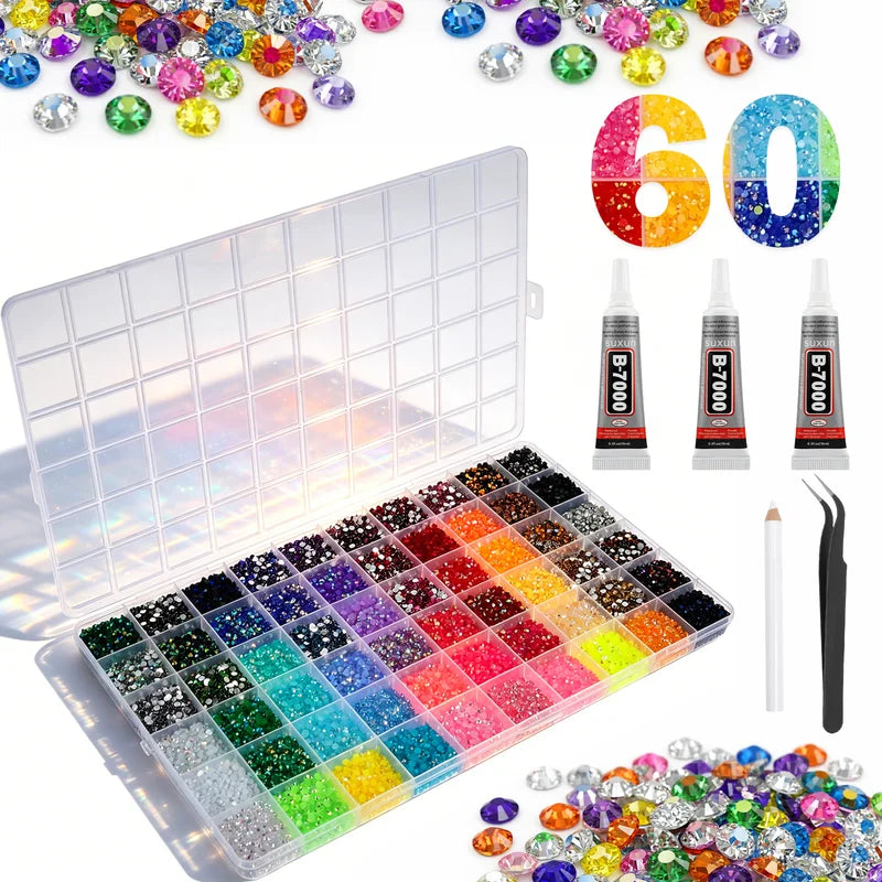 60/40 Colors Resin Jelly Rhinestones Kit for Nail Art & Crafting - Flatback Gems