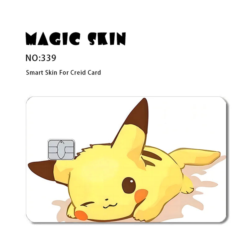 Pokemon Card Decals for Credit Card Skin - Waterproof Stickers with Cartoon Designs
