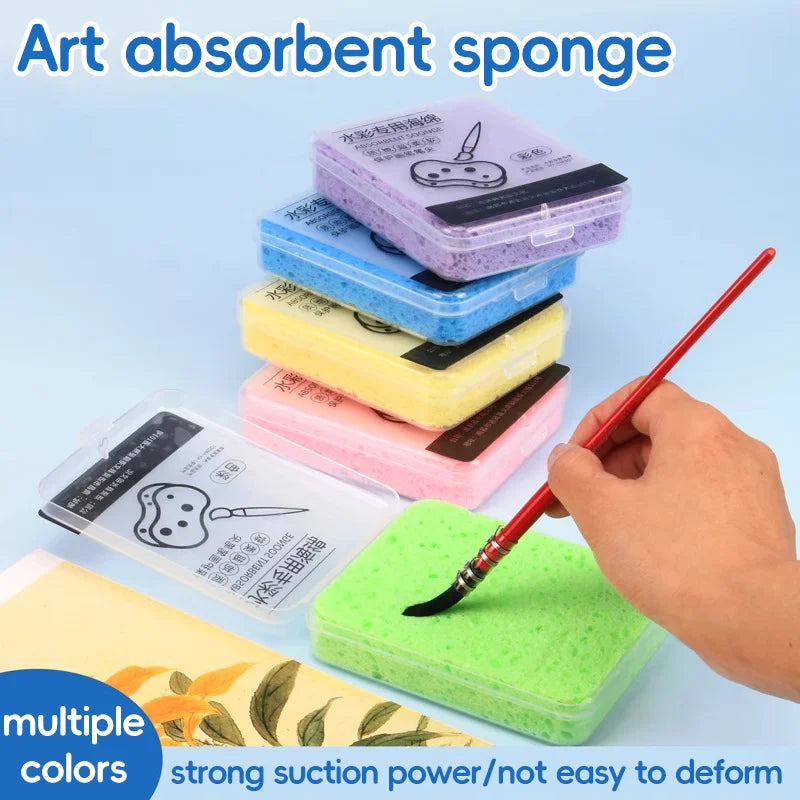 Watercolor Painting Sponge Set - Moisturizing Water Chalk Art Tool, 2 or 4 Pieces