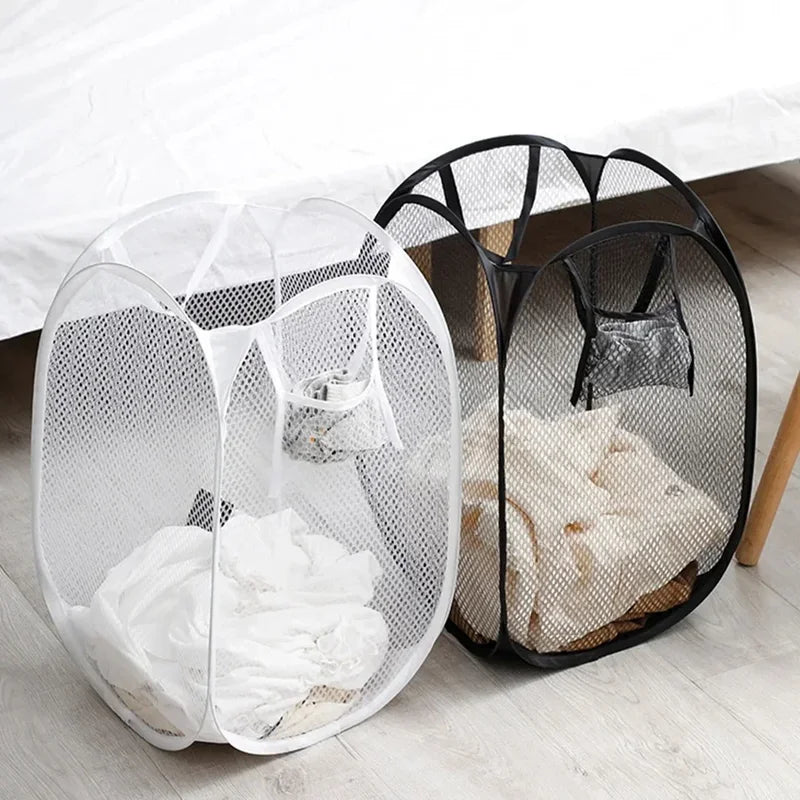 Large Foldable Skeleton Clothes Basket with Ventilated Design – Portable & Spacious Storage