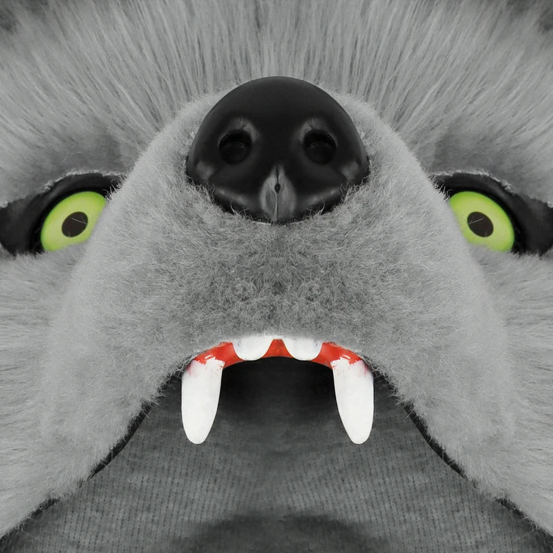 Furry Animal Wolf Dog Plush Mask for Halloween Cosplay Costume Props