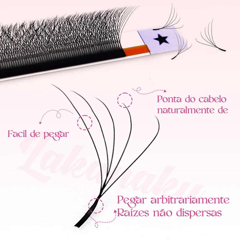 5D W Shape Eyelash Extensions Fans Volume False Lashes Natural Soft Make-up Fans