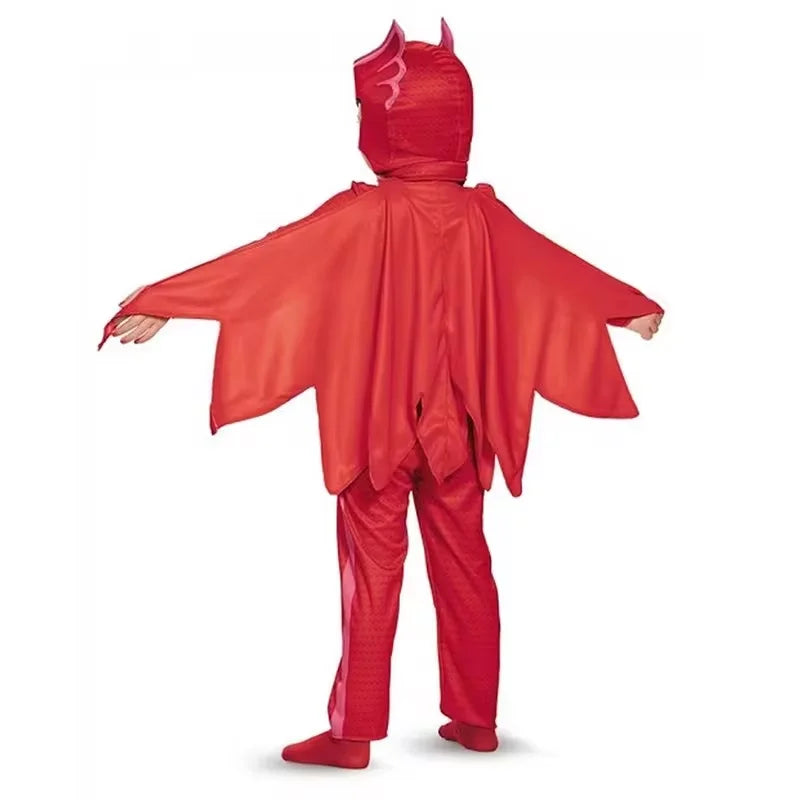 Halloween Animal Cosplay Costume Set for Kids - Owl, Cat, Gecko Jumpsuit & Mask