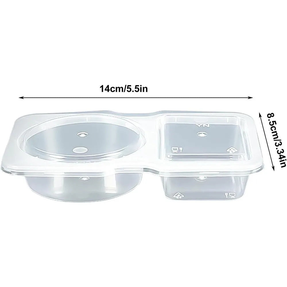 Double Compartment Food Storage Containers with Lids - Reusable Snack Boxes
