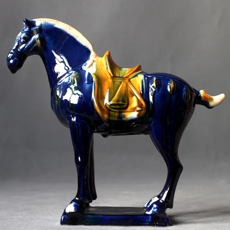 Ceramic Horse Sculpture Home Decor Statue for Living Room & Office