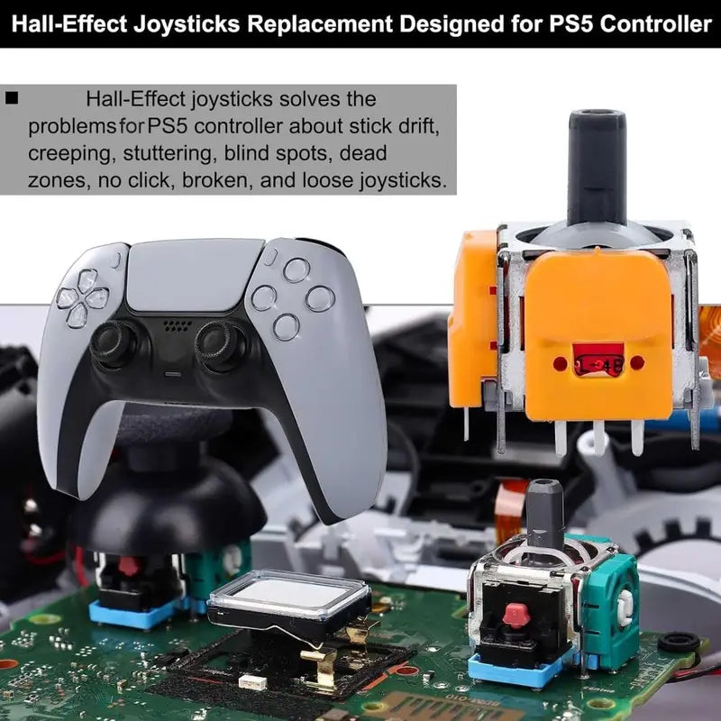 10PCS 3D Hall Effect Analog Joystick for Gaming Controllers, Compatible with PS5, PS4, Xbox, Switch