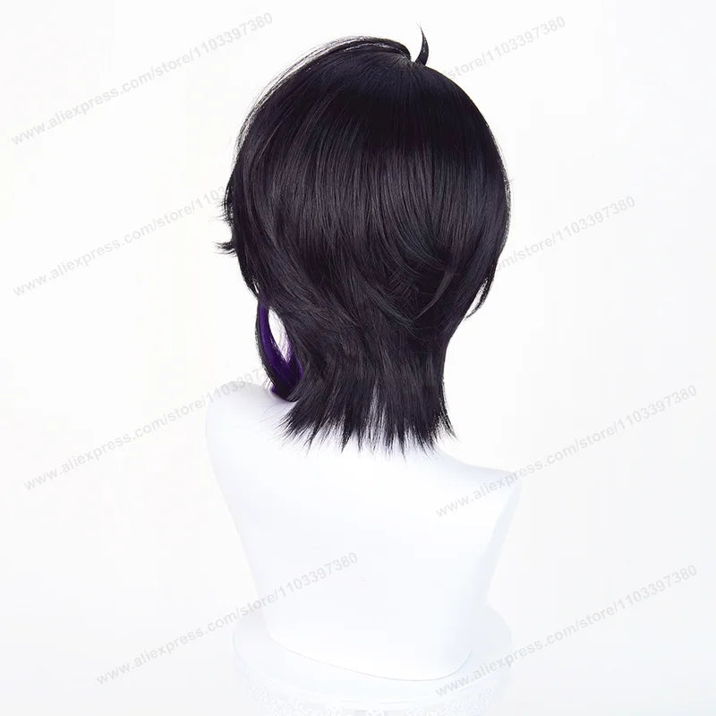 Cosplay Wig 52cm Long Synthetic Man Hair Fatui Halloween Heat Resistant Costume Wig