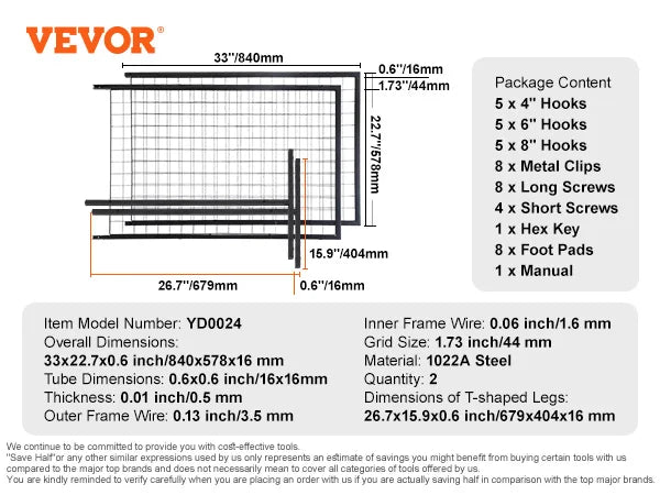 Double-Sided Grid Wall Display Panels for Retail & Art Shows - 2 Pack