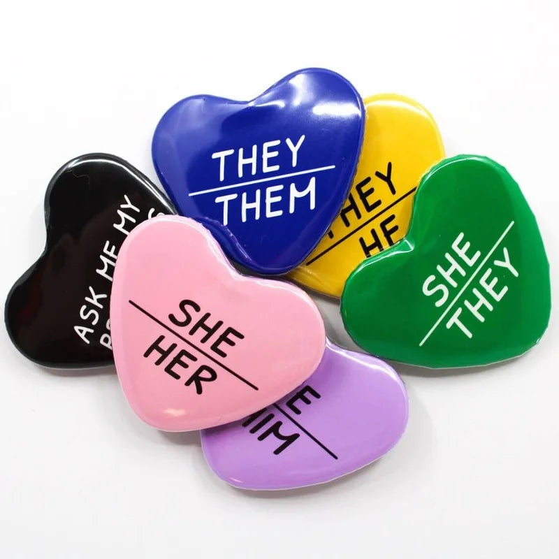 Customized Heart-Shaped Badge Pins with Logo and Text Personalization Gift for Kids & Loved Ones