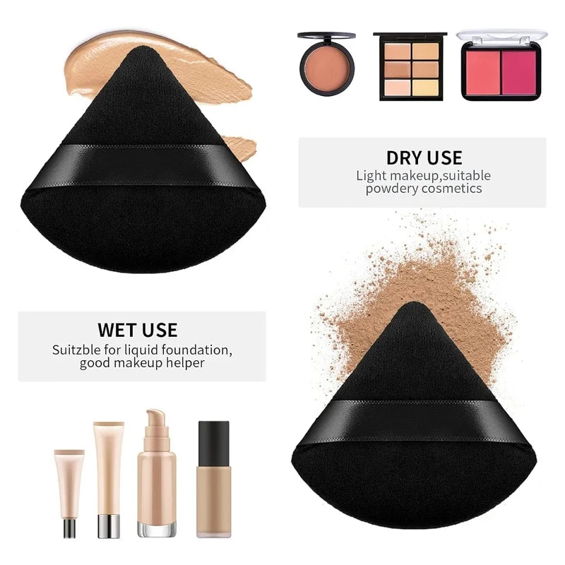 Triangle Velvet Powder Puff Makeup Sponge - Soft Cosmetic Blending Tool