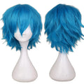Halloween Cosplay Sally Face Mask with Blue Short Synthetic Wig - Party Costume Accessory