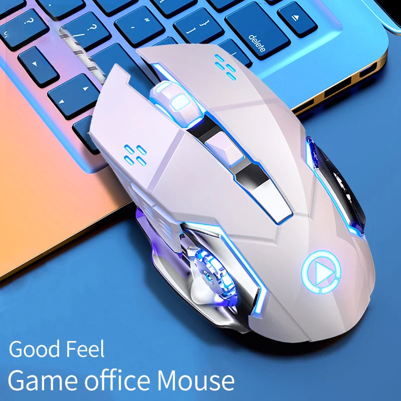 Wired Backlit Mechanical Feel Gaming & Office Keyboard Mouse Set for Desktop & Laptop