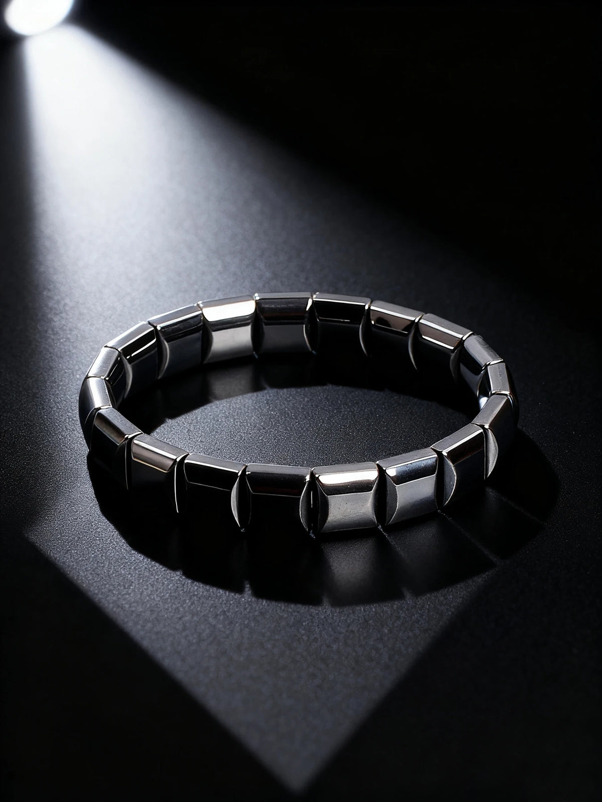 Men's Natural Hematite Arrow Beaded Bracelet for Vigor Protection Confidence