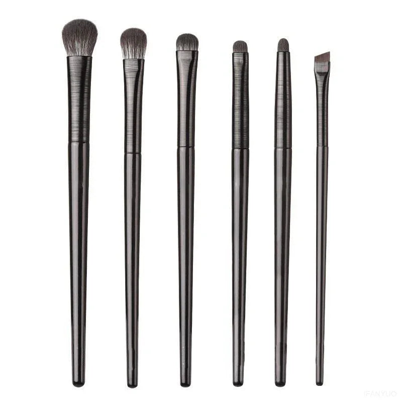 6pcs Eye Makeup Brush Set for Eyeshadow Eyeliner Contouring Portable Cosmetic Tools
