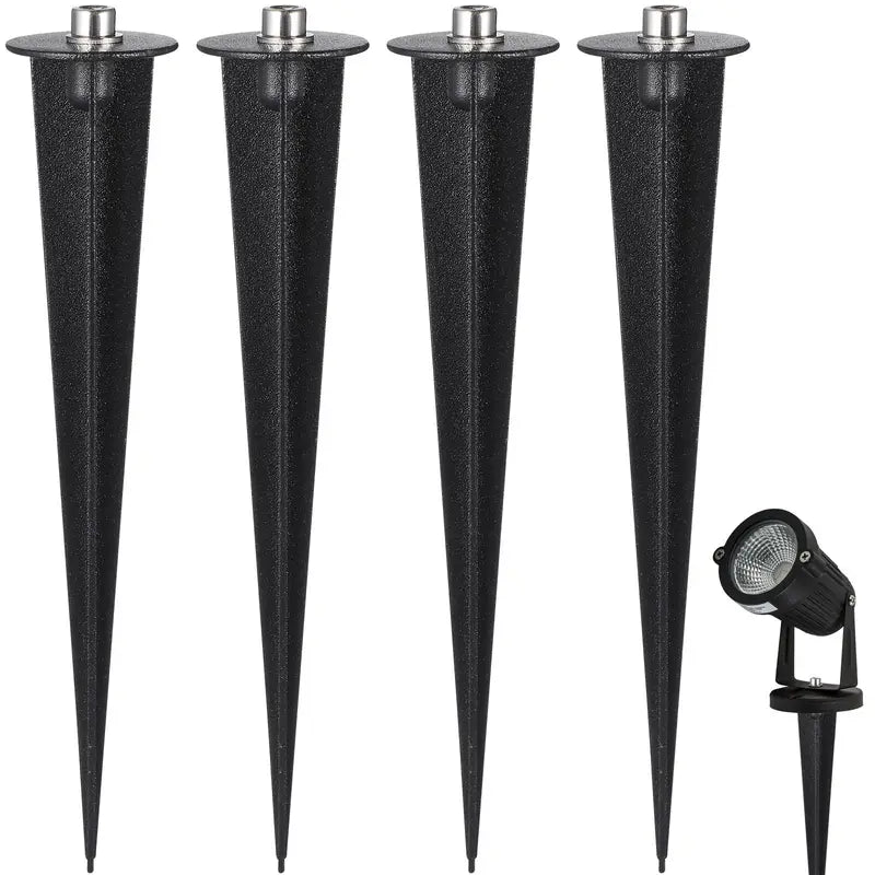8 Pack Outdoor Solar Ground Stake Garden Lights Aluminum Landscape Lanterns