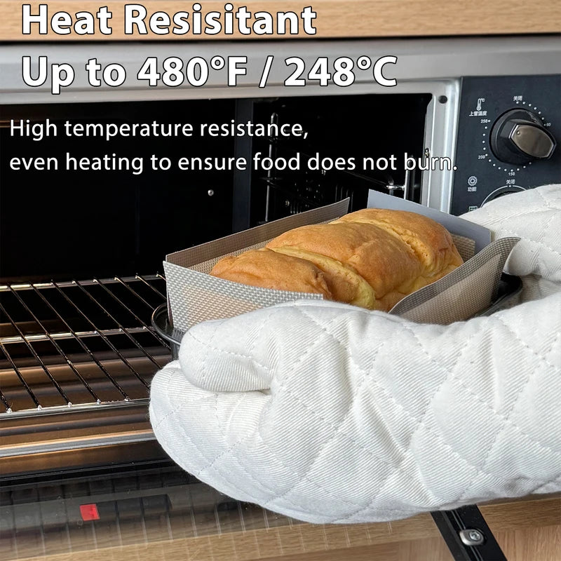 Reusable Silicone Bread Loaf Pan Liners Nonstick Baking Mats for 9.5x5 Inch Bread Pans