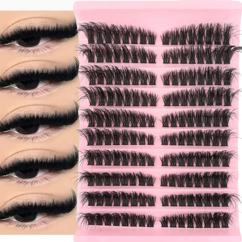 False Eyelash Kit 10-18mm Natural Fluffy Lash Extension Set with Bond and Seal