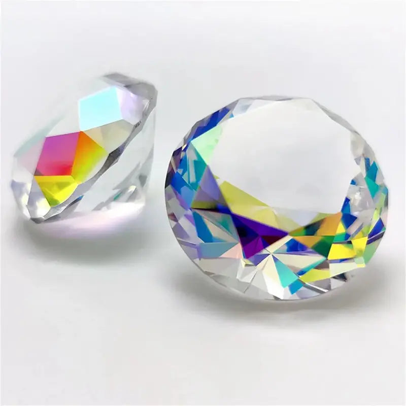 Rainbow K9 Crystal Prism Gemstone Tip Bottom Glass Decor for Wedding & Home