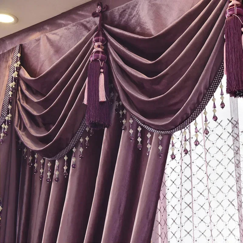 Luxurious European Style Velvet Curtains for Living Room & Bedroom - Custom Sizes