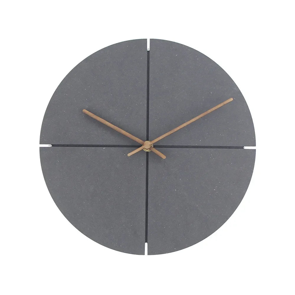 Modern Wooden Wall Clock 28cm Silent Quartz Timepiece for Living Room & Bedroom