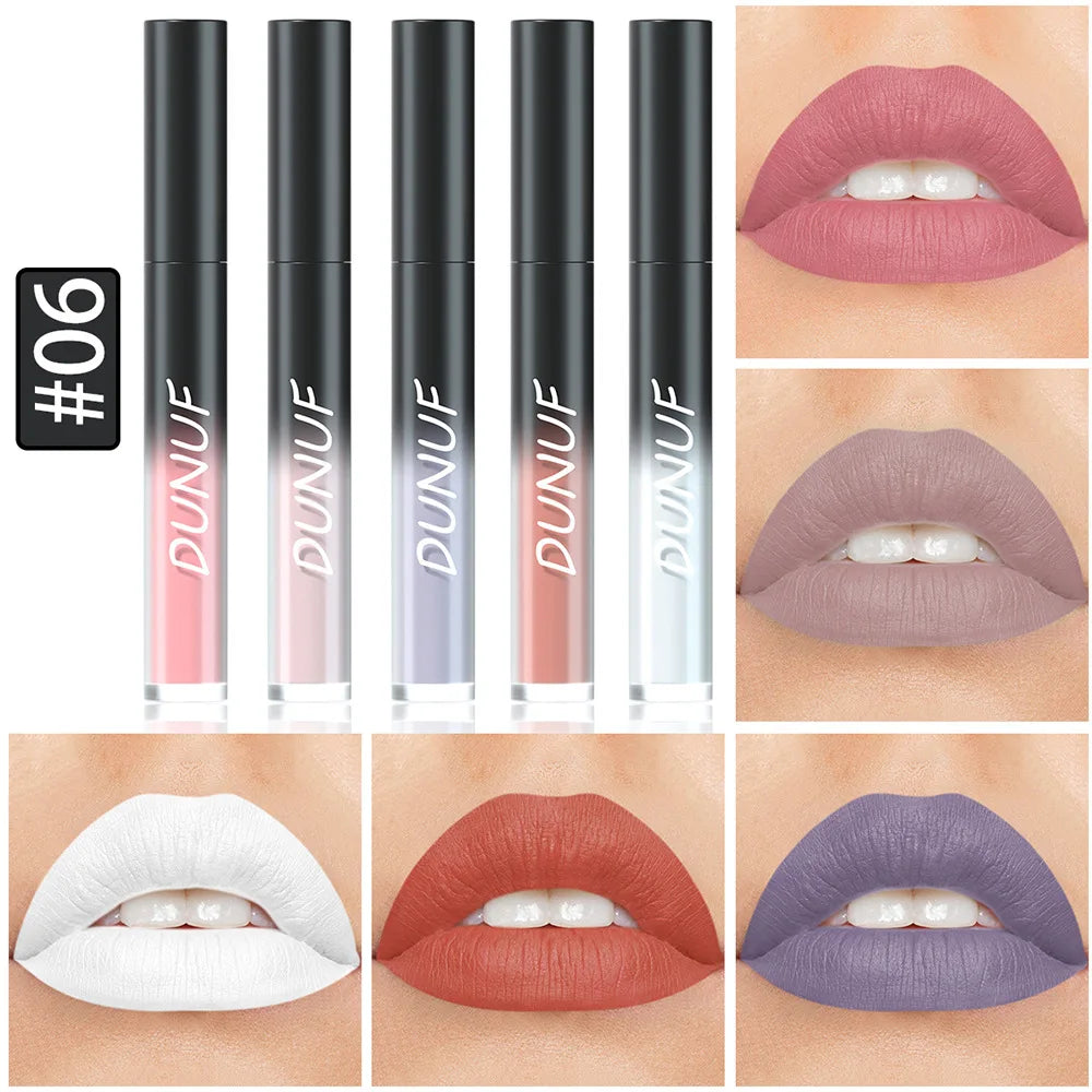 Matte Lipstick Set 5 Colors Waterproof Long-Lasting Lip Gloss & Lip Tint Kit