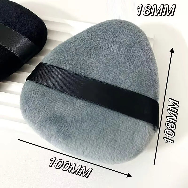 Large Velvet Powder Puff for Loose & Setting Makeup - Triangle Pointed Cosmetic Sponge