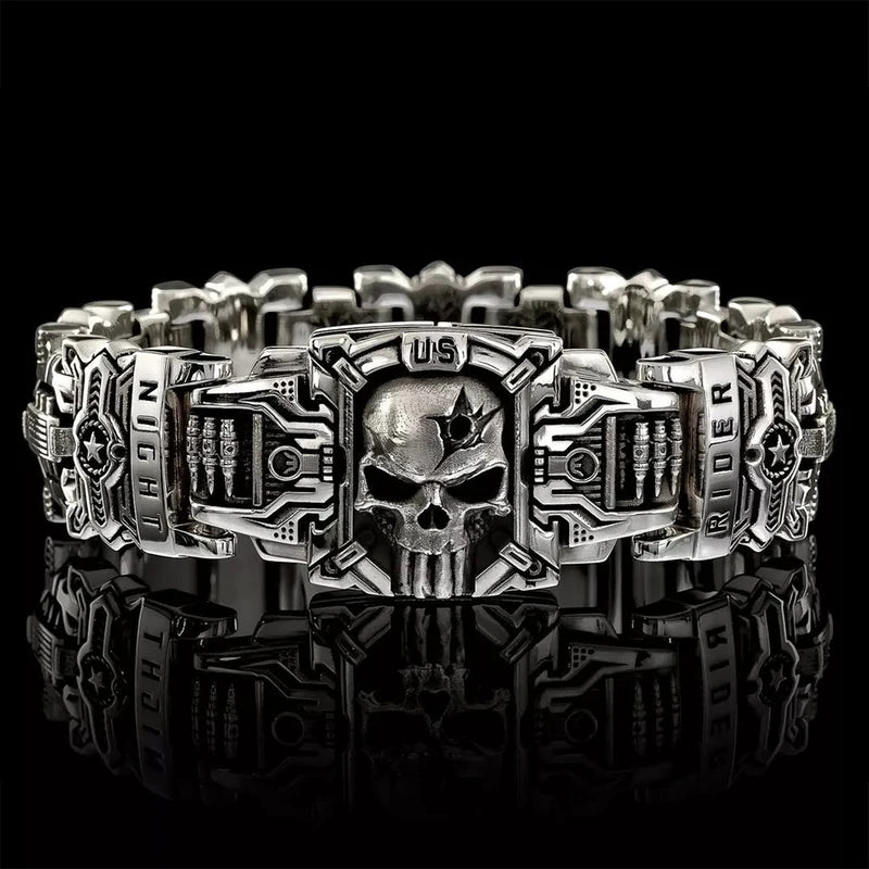 Vintage Skull Bracelet for Men Punk Hip Hop Motorcycle Jewelry Gift