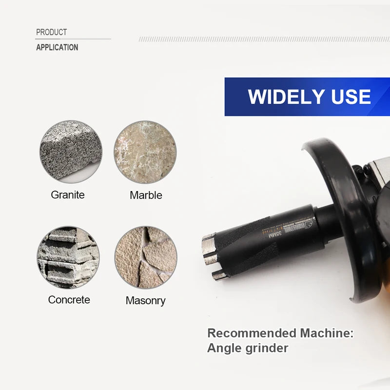 Diamond Core Drill Bit 35mm for Marble Concrete Granite Dry Wet Use