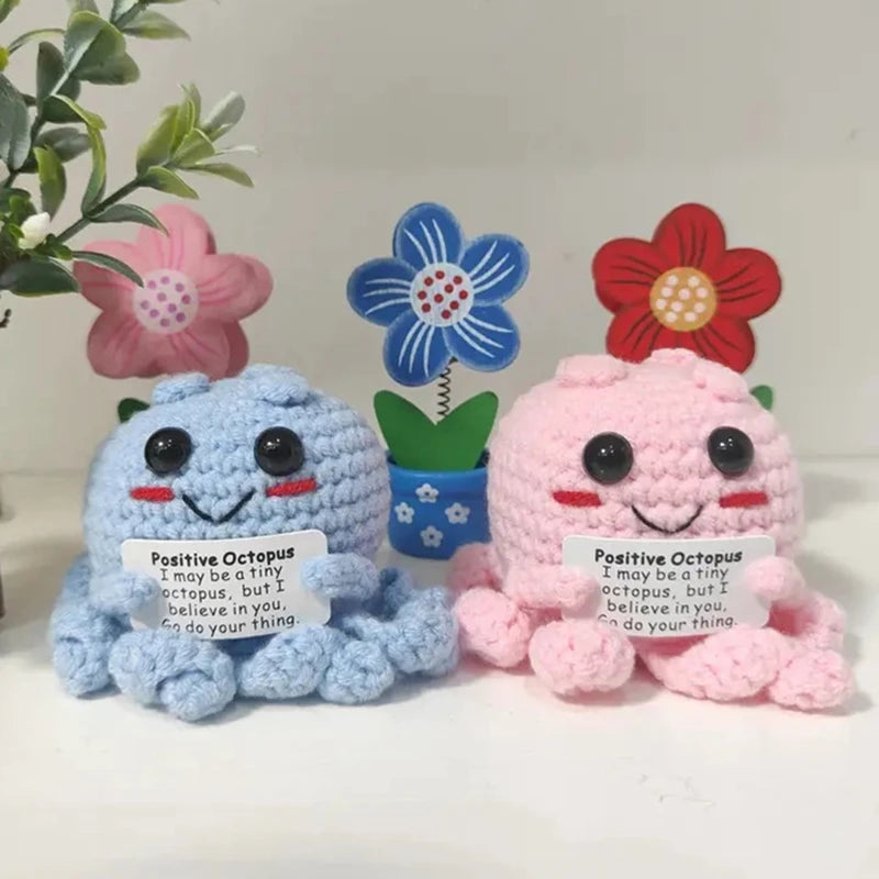 Crochet Animal Ornament Set - Woven Cartoon Decor for Room and Desk