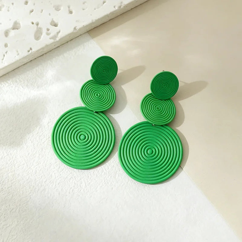 Trendy Dangle Earrings Trio Circle Design for Daily Outfits & Parties